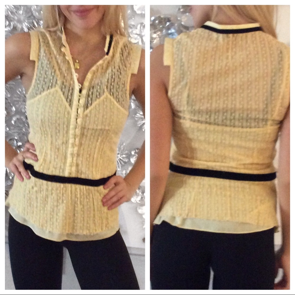 Marc Jacobs yellow tank button-up top, size 8